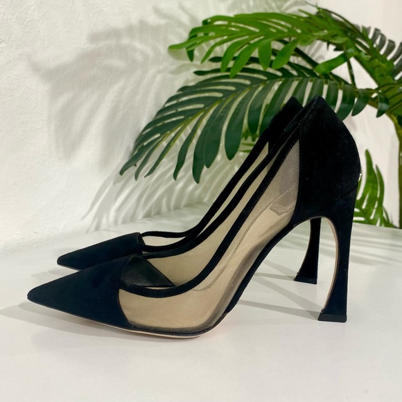 SOLD Authentic Christian Dior Black Suede & Mesh Songe Heels size 37 - Picture 6 of 12